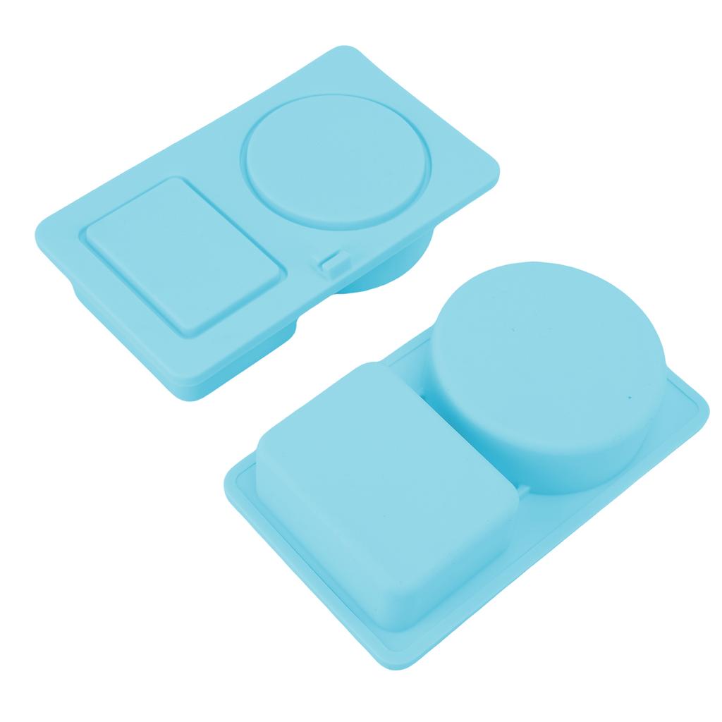 2 Pcs Silicone Snack Container Double Compartment Reusable Silicone Salad Dressing Sauce Seasoning Box with Lid for