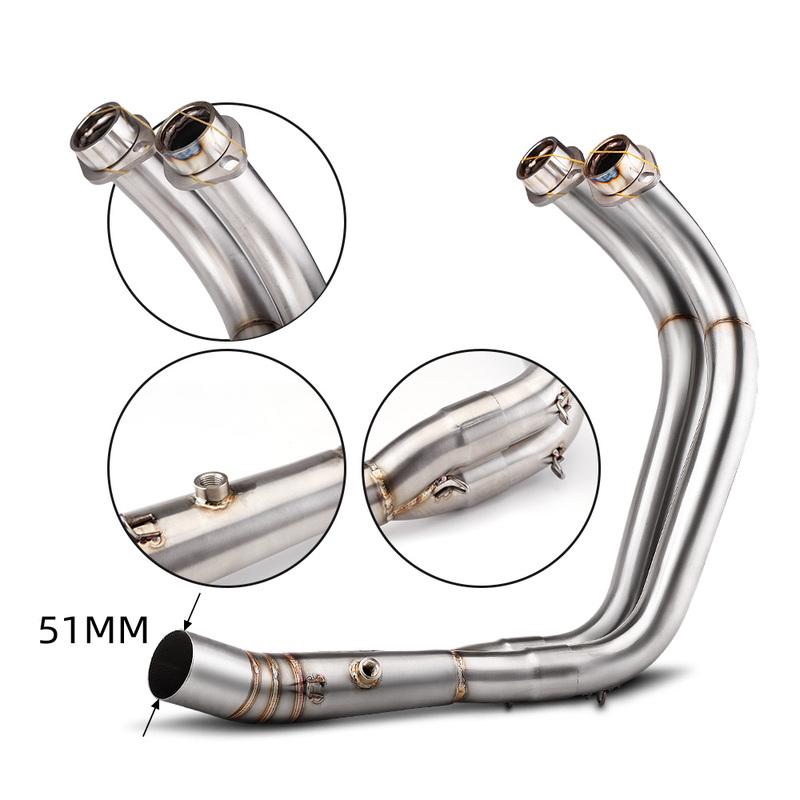 Complete Exhaust System for Motorcycle, Carbon Fiber Exhaust, 51mm/2 Inches, for Mt07 R77 2014-2023