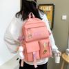 Academic Style Senior High School University Student Schoolbag Backpack Women's Four-Piece Canvas Backpack