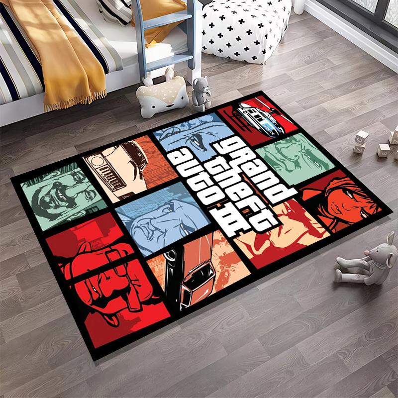 Grand Theft Auto III Graphic Design Rug Non-slip rug suitable for living room and bedroom sofas.