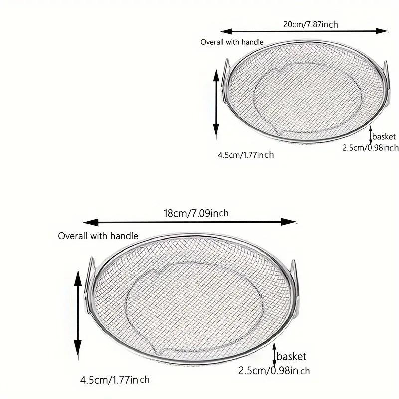 Stainless Steel Oil Filter Tray, Reusable Round Mesh Basket, Kitchen Filter, Outdoor Camping BBQ Accessories Christmas Gifts