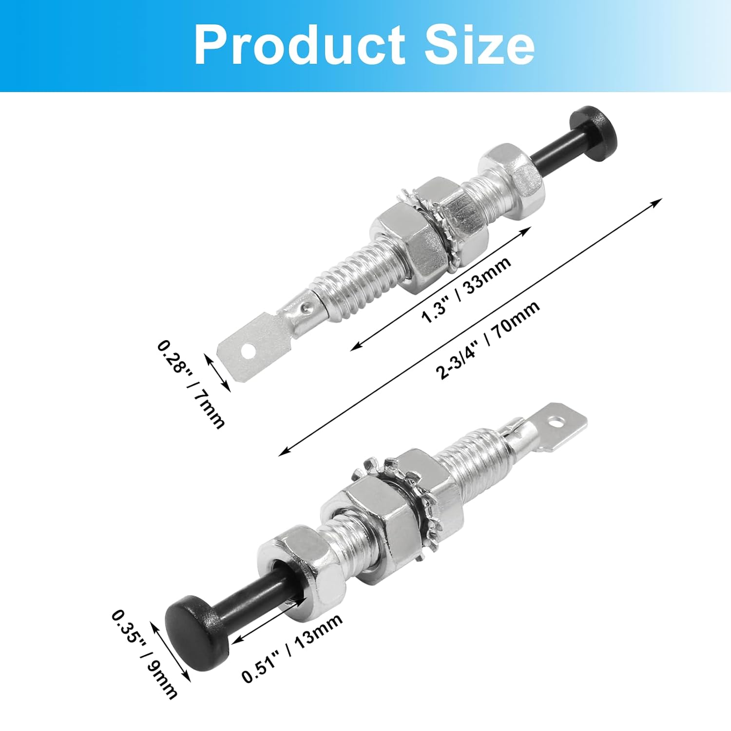 4Pcs 20A 12V Momentary Adjustable Door Pin Switch, Universal Door Pin Switch On Off for Car Bonnet Alarm Light Hood Switch