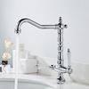 360 Degree Swivel Solid Brass Chrome Bathroom Mixer Cold and Hot Kitchen Tap Single Hole Water Tap Kitchen Faucet LH-6036L
