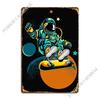 Skateboard Astronaut Metal Plaque Poster Vintage Create Kitchen Wall Mural Wall Decor Tin Sign Poster