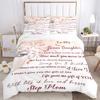 3pcs Heartfelt Message from Step Mom Bedding Set, 1 Soft Quilt Cover + 2 Pillowcases, Machine Washable, Suitable for All Seasons