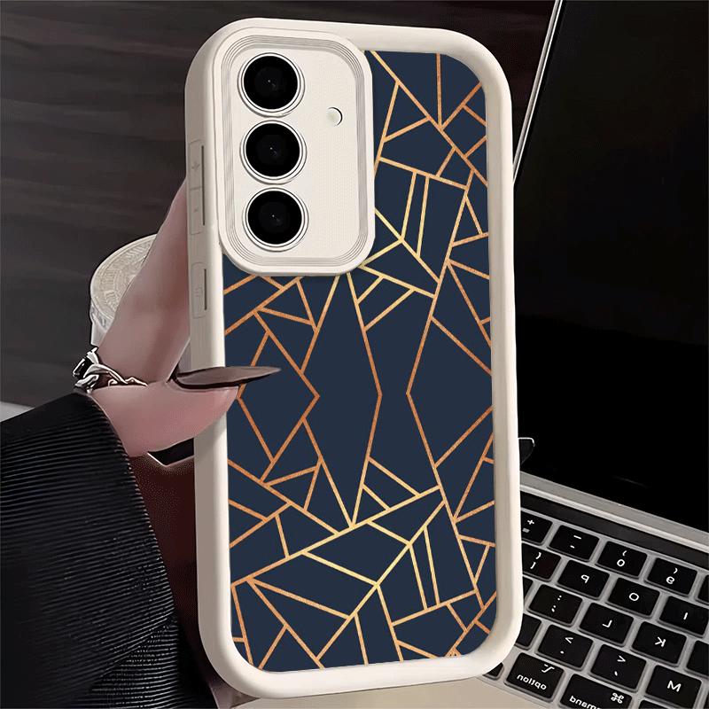 Phone Case for Samsung Galaxy S26 S25 Ultra S24 FE Geometric Marble Pattern Shell S23 Plus S22 + S21 S20 5G Soft Silicone Funda