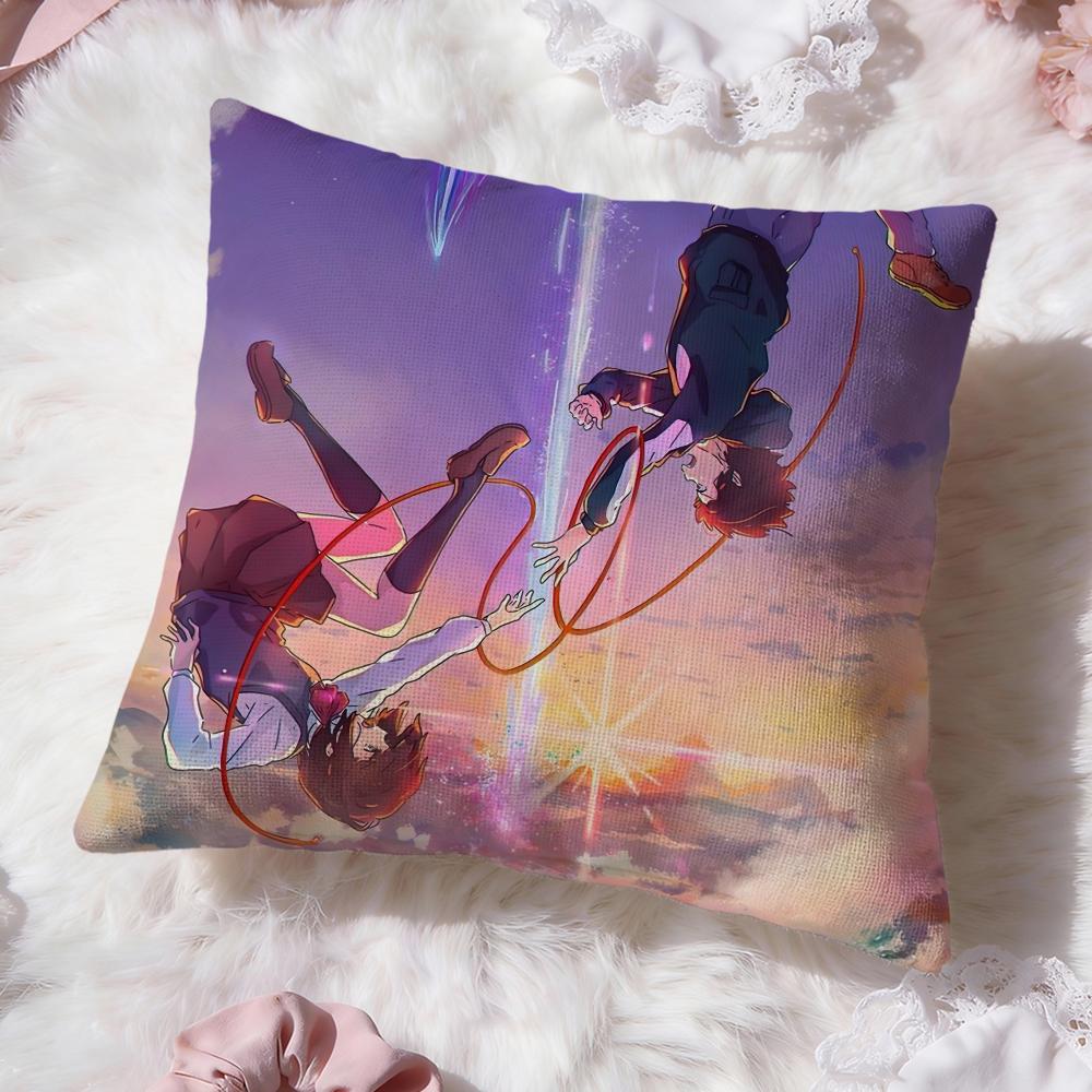 Cartoon Y-Your NameS Cushion Cover Premium Comfort Reversible Pillow Cove -Two in One Design for Any Room & Car Interior