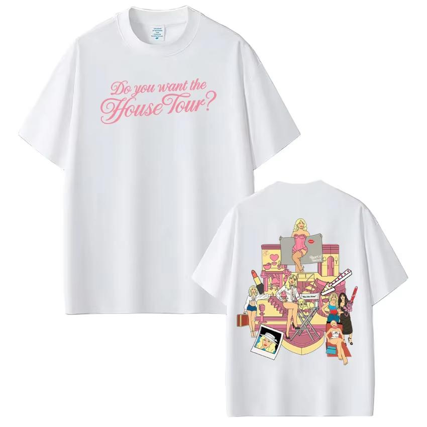 Sabrina Carpenter Hausbesichtigung 2026 Grafik-T-Shirt Unisex Damen Harajuku Fashion T-Shirts Kurzarm Casual reine Baumwolle