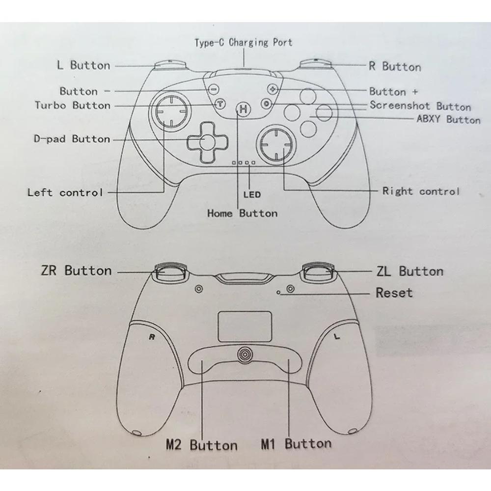Upgraded with Macro Programming Wake Up Function Bluetooth-compatable Wireless Game Controller for Switch Pro Lite Oled Gamepad