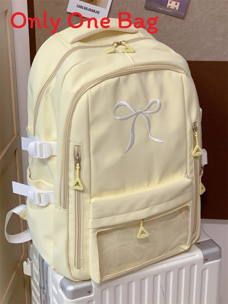 Mädchenrucksack mit gestickter Schleife und Nylon für die Schule