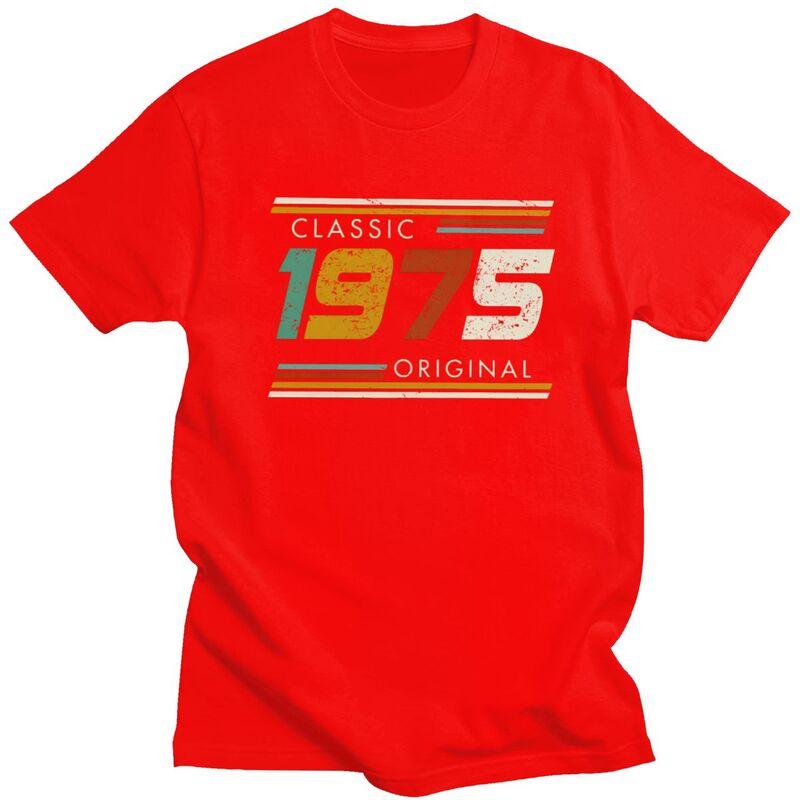 Fashion 50th Classic 1975 Original T Shirt Men Short Sleeve Custom Years Birthday Gift Tshirts Casual Tee Tops Slim Fit Tshirts S