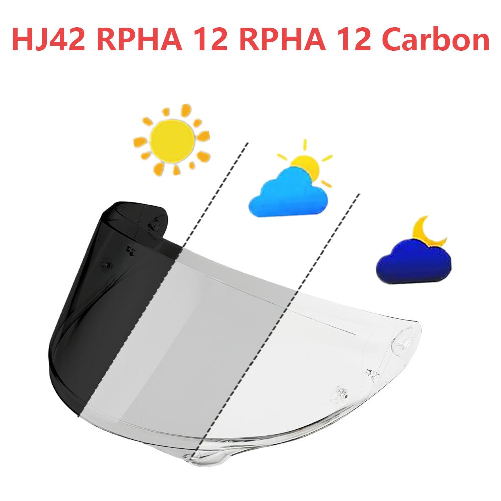 Photochromic Visor for HJC HJ42 Rpha12 Rpha12 Carbon Viseira Capacete Anti-Scratch Helmet Face Shield UV Protection Accessories
