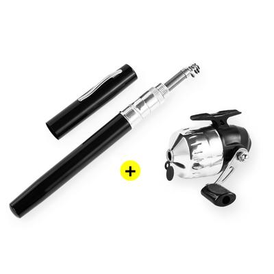 Mini Canne à Pêche Télescopique de Poche en Forme de Stylo et Kit Combo Moulinet de Pêche