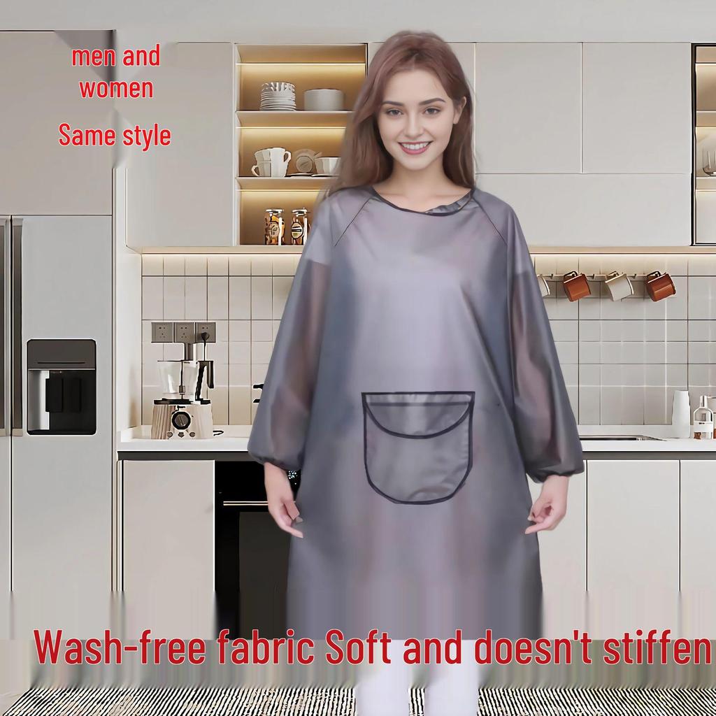 Wasserdichte Schürze mit langen Ärmeln - Waschfreie, ölbeständige Arbeitskleidung für Küche und Meeresfrüchte