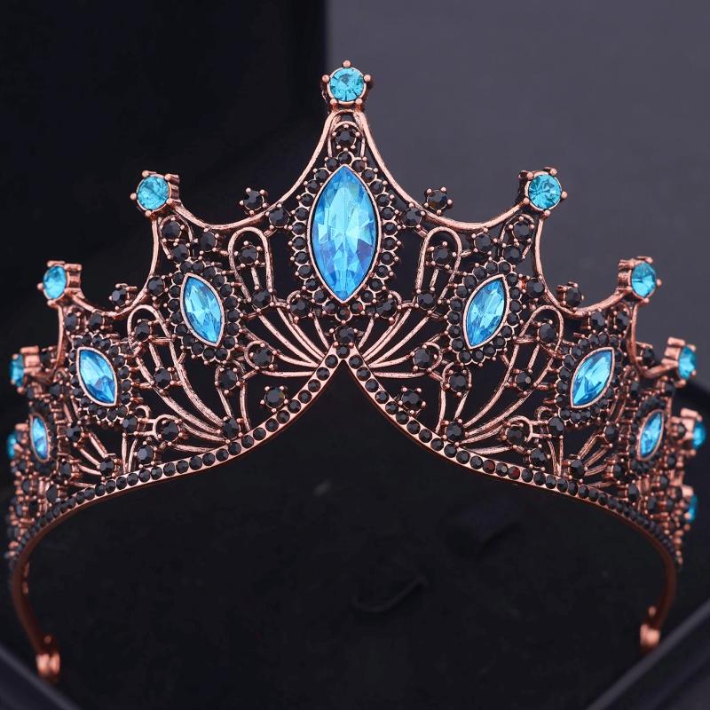 Baroque Crystal Crown Tiara for Women Bride Vintage Rhinestone Prom Diadem Bridal Wedding Hair Accessories Jewelry Crown Tiara