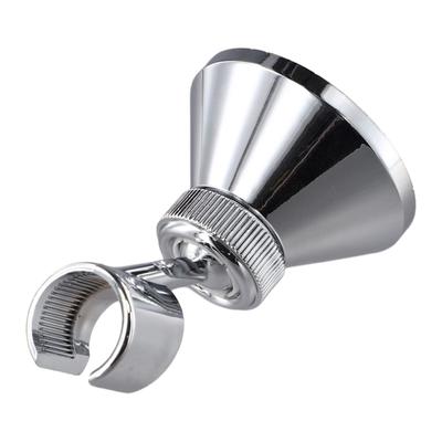 Wall Mounted Shower Head Holder Bracket with Plastic Construction and Chrome Finish Adjustable with Screw and Plastic Nut