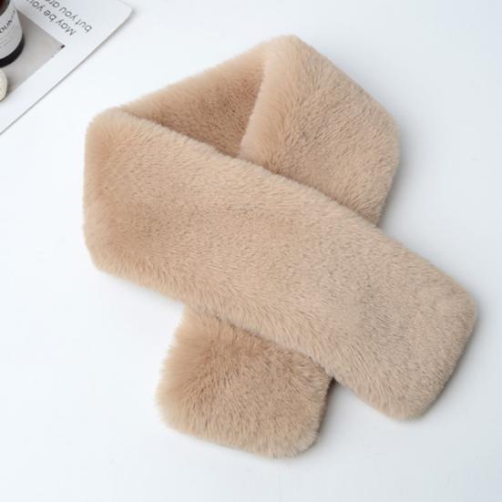 Cross Scarf Faux Rabbit Fur Double-sided Soft Washable Thickened Keep Warm