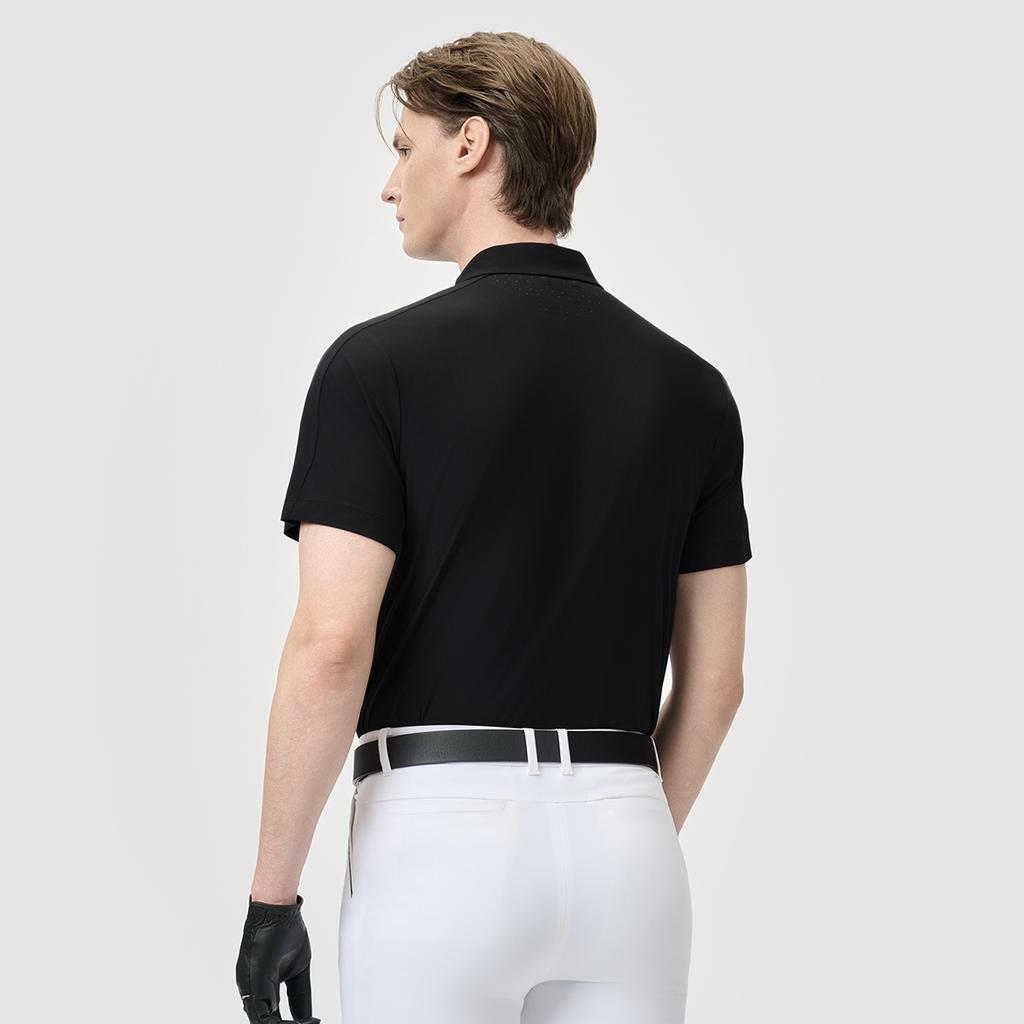 New FILA Golf Series Polo Shirt Men's Pitch Black A11M525118F-BK