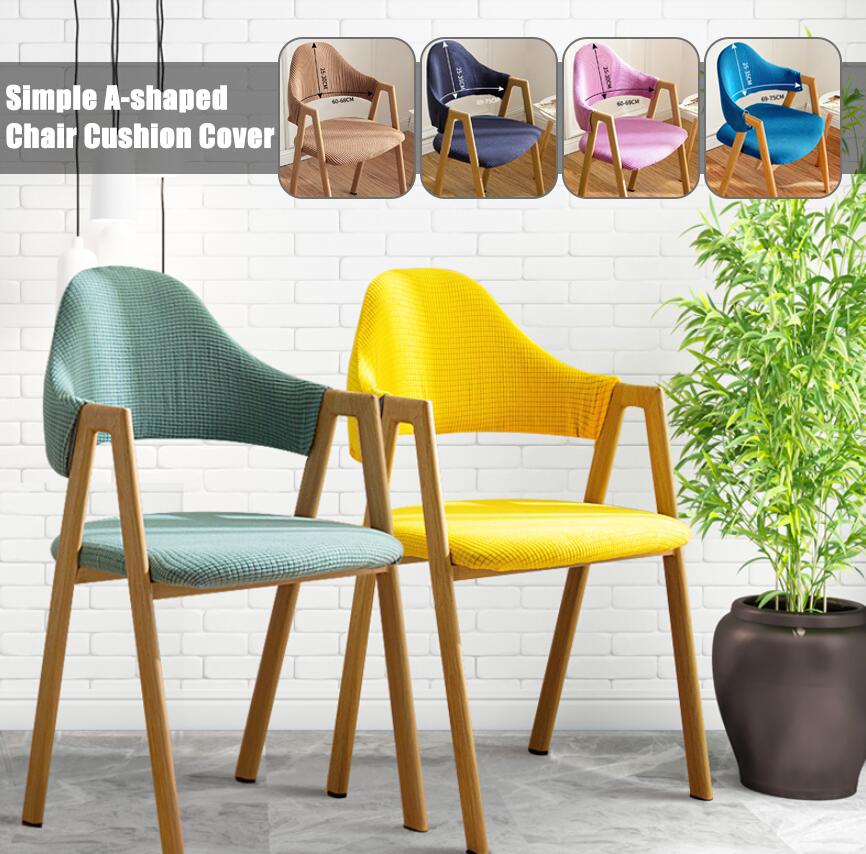 

1pcs Curved Chair Cover Hollow Back Arc Armchair Covers Cafes Dining Chair Covers Dining Room Kitchen Office Home Decor