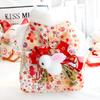1PC Dog Clothes Autumn and Winter Thick Cat Princess Romantic Cherry Blossom Kimono Cotton Coat Small Dog Teddy