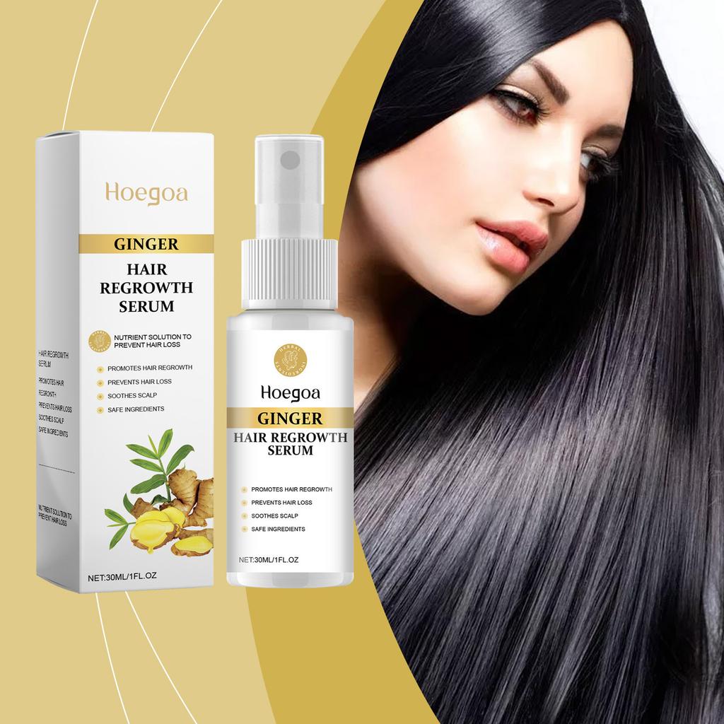 Ginger Hair Care Essence Spray for Smooth Shiny Hair, Scalp Nourishing Anti-Frizz Treatment, Suitable