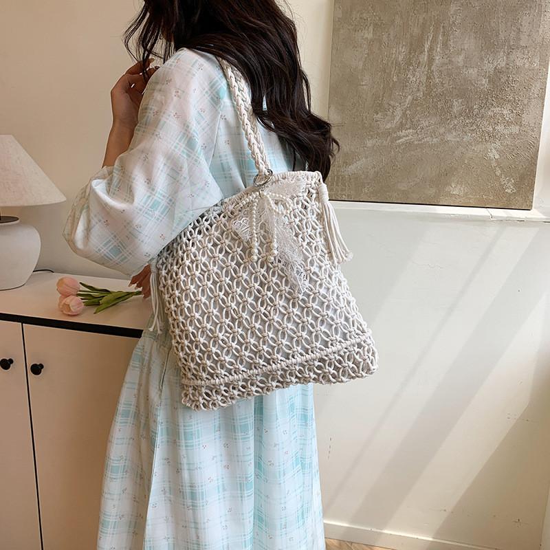 IELGY Shoulder Woven Tote Bag Beach Bag
