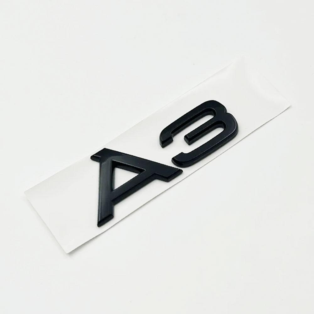 3D ABS Chrome Glossy Black Car Trunk Letters Numbers Emblem For A1 A3 A4 A5 A6 A7 A8 Car Trunk Lid Nameplate Badge Sticker