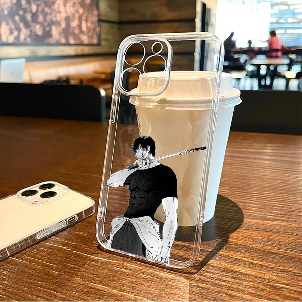 J-Jujutsu K-Kaisen T-Toji F-Fushiguro Чехол для телефона для iPhone17,16,15,14,13,12,11 Plus,Pro Max Мягкая прозрачная крышка iPhone13