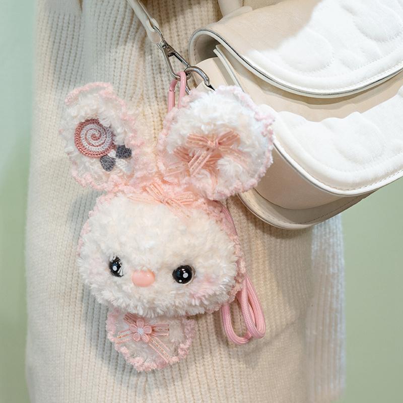 Cute Rabbit Plush Toys Hanging Pendants Easter Bunny Plushies Animal Dolls Backpack Accessory Keychain Easter Gifts For Friends