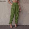 ZANZEA Womens Casual Solid Color Loose Cropped Pants