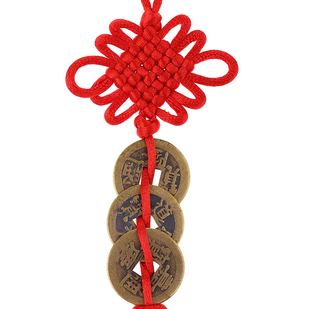 Chinese Knot Tassel Feng Shui Coin Pendant Wall Hanging Decor