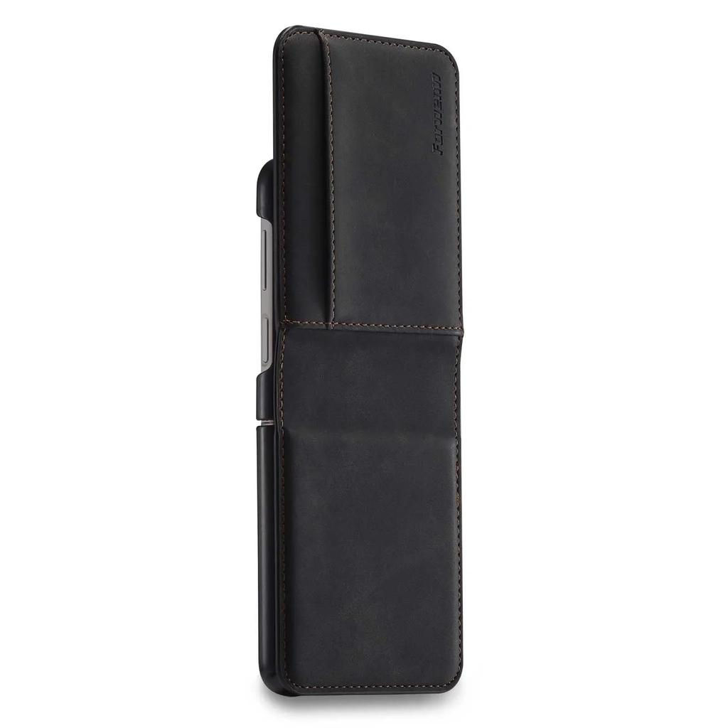 Ultra Thin Flip Leather Cover for Samsung Galaxy Z Flip 7 FE 6 5 4 3 Flip7 Flip6 5G Card Solt Holder Wallet Magnetic Phone Case