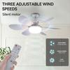 Modern Plastic LED Ceiling Fan Light E27 Screw Mount Remote Control 3 Color-Changing 3-Speed Dimmable Indoor Home Bedroom Living