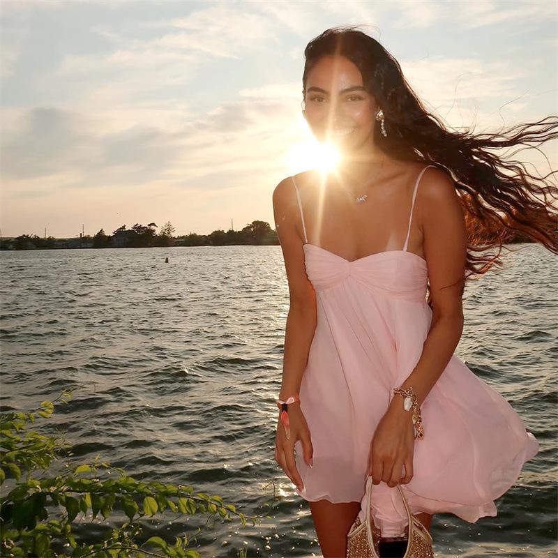 2026 Europäisches Chiffon-Einschulterkleid für Damen: Sommermode für einen trendigen Look