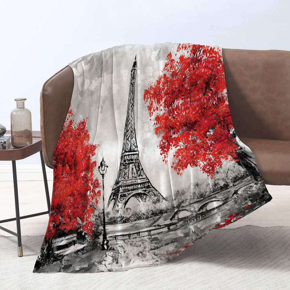 Pink Paris Tower Romantic Travel Flannel Pink Girl Blanket Soft Plush Sofa Nap Blanket