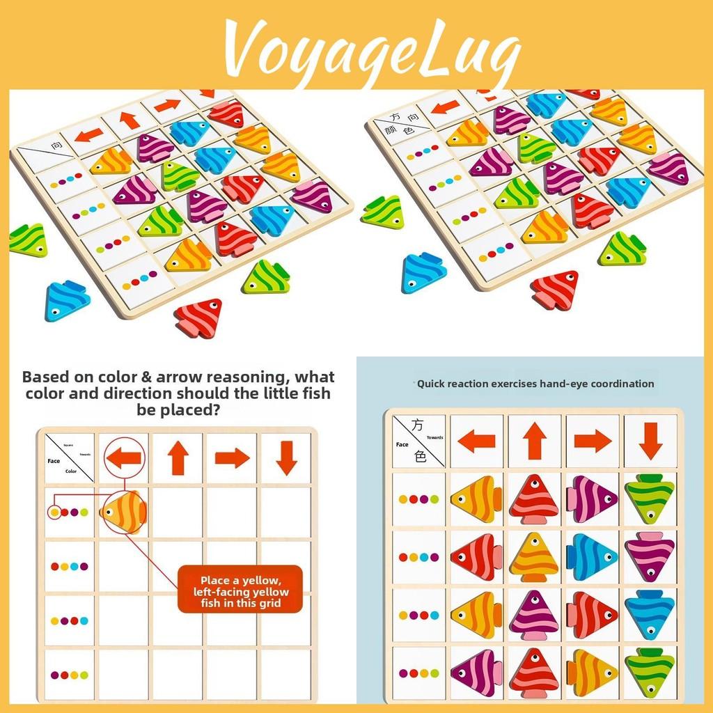 Fish Matching Wooden Toy Children Logic Skills Early Education Interactive Game