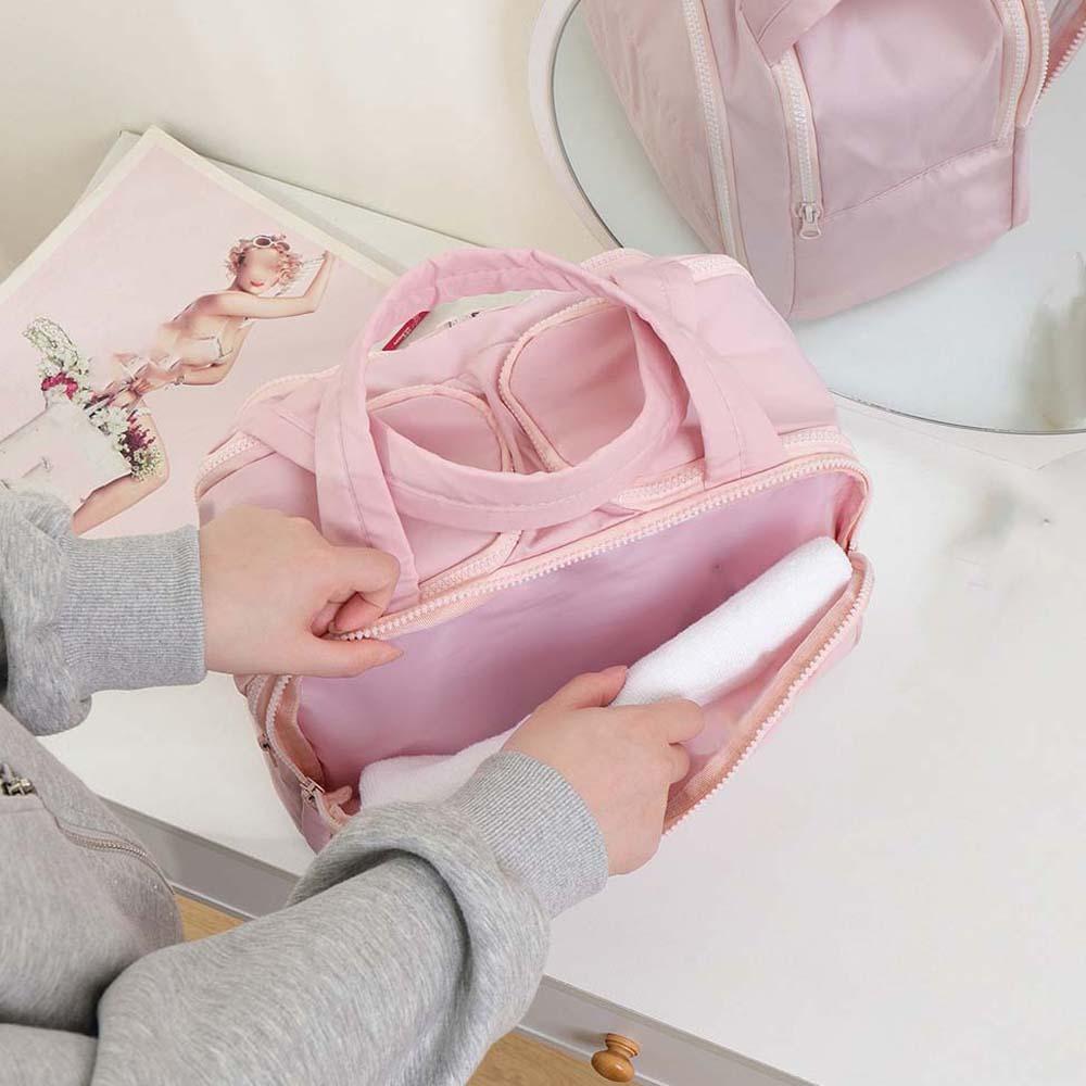 Cotton Solid Color Cosmetic Bag Kawaii Make Up Pouch Bag Soft Portable Toiletry Bag  Storage