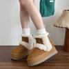 Fashion Winter New Flat Snow Boots Women's Fashion Round Head Suede Thick Sole Anti-slip Wear-resistant Short Cotton Boots
