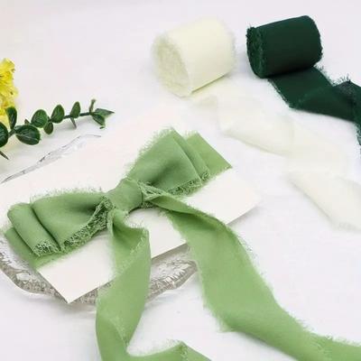 3 Rollen DIY Bastel Fransen Chiffon Seidenband Handgemacht Haariges Chiffonband Chiffonband Verpackung
