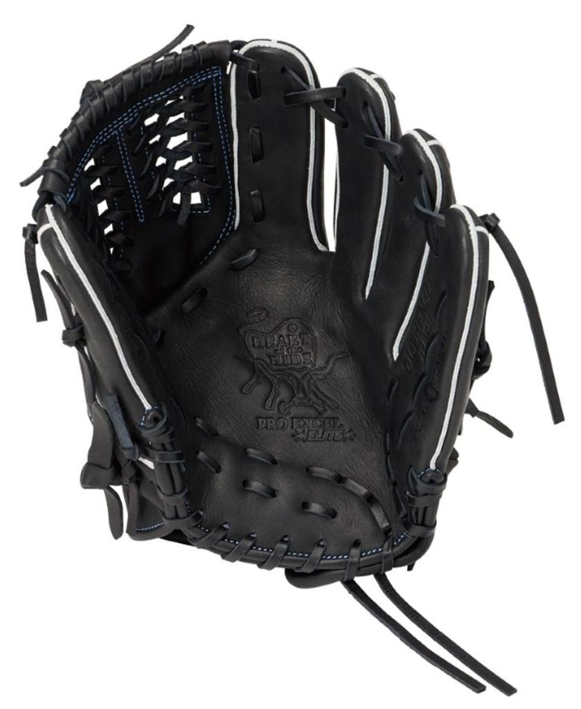 Rawlings Junior Baseball Glove HOH PRO EXCEL ELITE N6 BASIC GJ6FHEN6L1 Black Size L thrower on the right (All-Around Use) Left-handed (worn hand)
