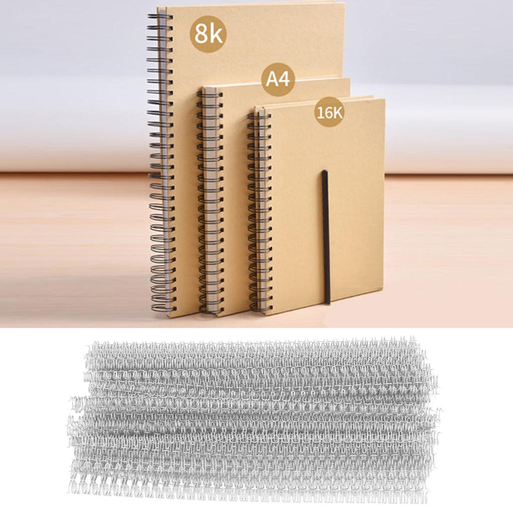 100 Stück Doppeldraht-Bindespirale 20 Blatt Kapazität 3:1 Teilung 34   6,4mm Durchmesser Set-Kit für   Papier