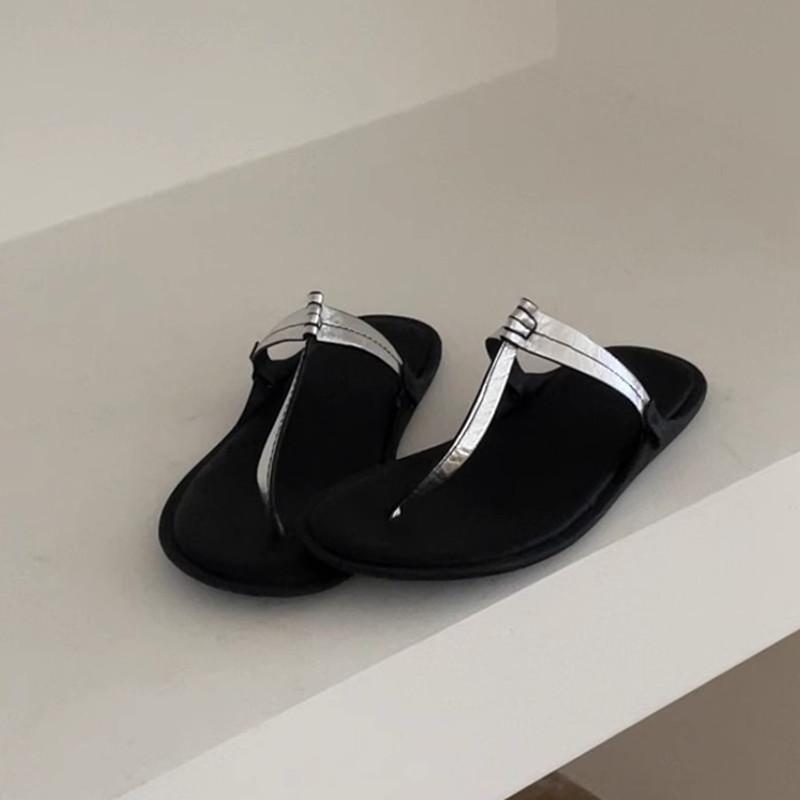 

Sheepskin version of genuine leather open-toed flip-flops women s summer wear versatile word with flip-flops cool slippers 35