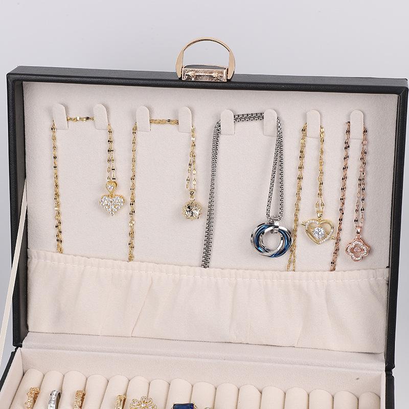 Mehrschichtige Schmuckschatulle für Ringe, Ohrringe, Halsketten, Armbänder und Haarschmuck