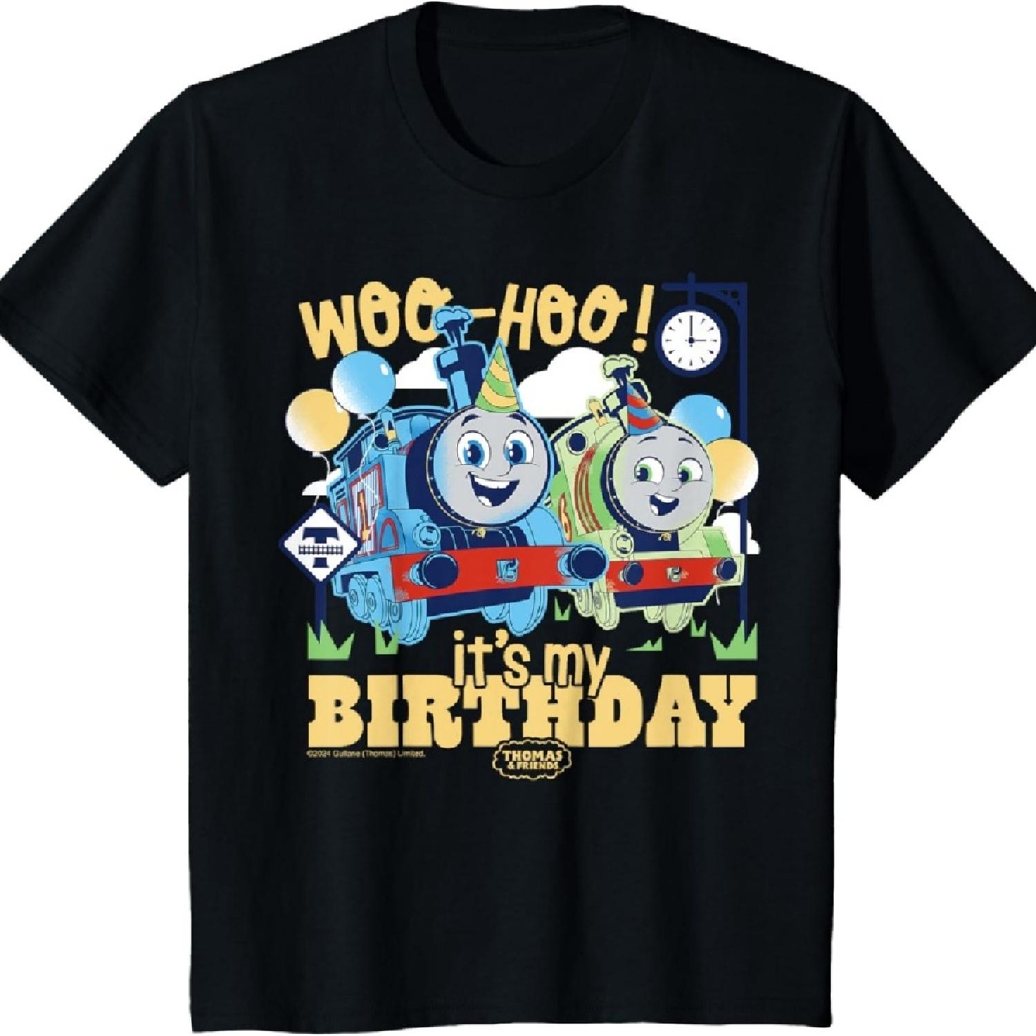

Дитяча футболка Thomas & Friends - Томас і Персі Сьогодні Мій День Народження Ву-Ху S чорний
