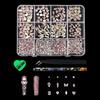 Professional Resin Rhinestones Nail Art Supplies 12Compartment For Customized Manicure And Pedicure Resin Nail Gems