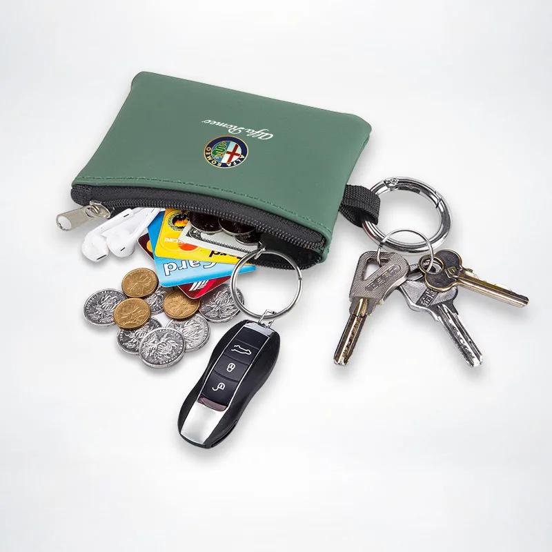 

Car Stickers For Alfa Romeo Car Key Bag Leather Mini Coin Purse For Alfa Romeo 4C 159 Spider Giulia Giulietta 156 Tonale Mito 14