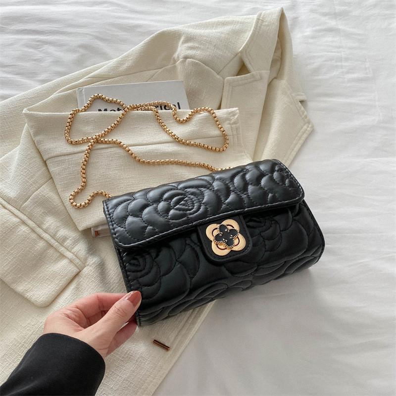 2024 New Fashion Street Style Small Bag Women Bag With Unique Design Chain Bag Personality Crossbody Small Square Bag чёрный