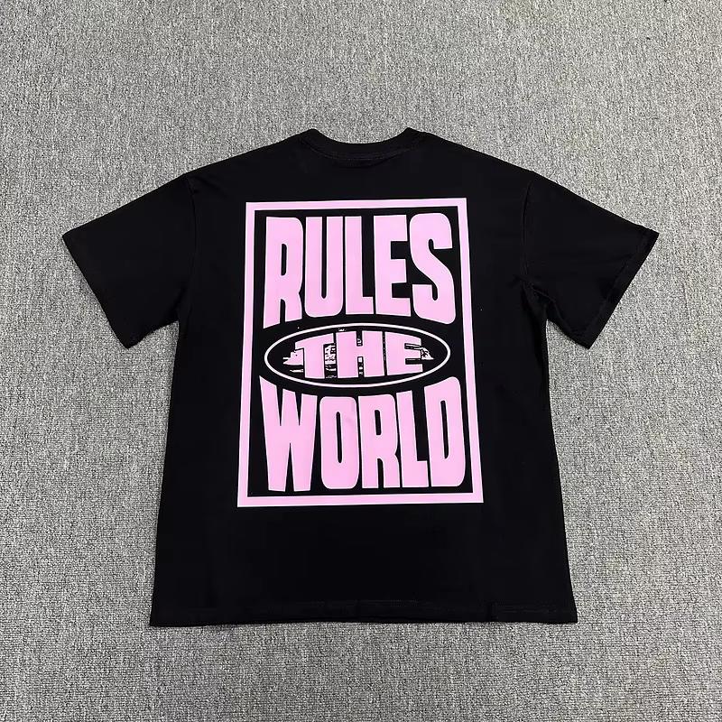 2025 Summer Fashion American street hip-hop print short-sleeved loose trendy T-shirt cotton men's and women's street tops