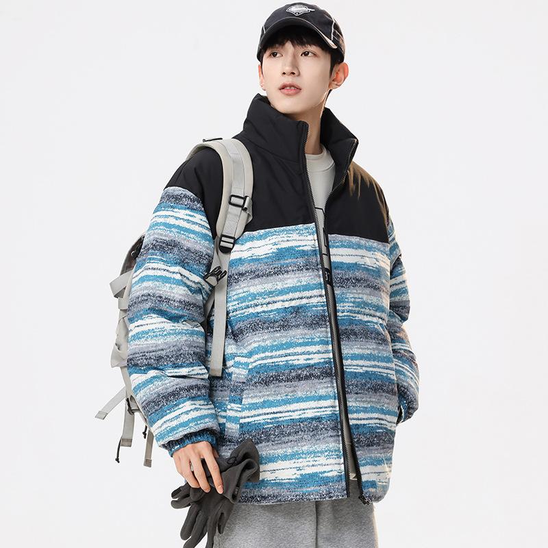 

Мужская американская хлопковая одежда Мужская осенне-зимняя новая цветная утолщенная одежда-мешок Парная хлопковая куртка 3XL озеро синий