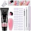 Nail Extension Gel Kit 15ml×6 Pcs Full Set Nail Form & Base Coat Long-Lasting Home Salon Nail Art Tools
